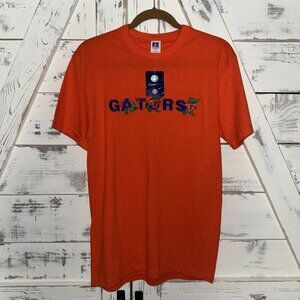 Vintage Florida Gators T-Shirt Football S Russel Sports Orange Embroidered